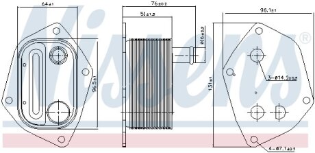Радіатор масла HYUNDAI i30/ACCENT III/CEE\'D/CERATO I/RIO II 1.5-1.6 05-12 NISSENS 90720