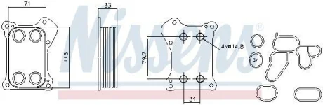 Радіатор масла Doblo 1.3 D Multijet 05- NISSENS 90739