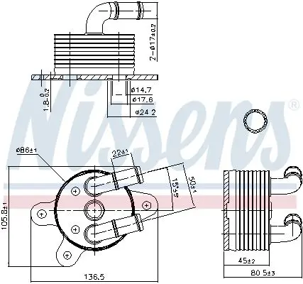 Радіатор масла MZDA 3/6/CX-3/CX-5 1.5-2.5 12- NISSENS 90842 (фото 1)
