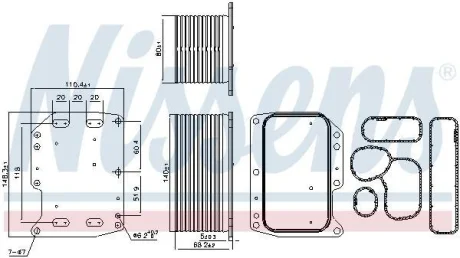 Радіатор масла MASTER/TRAFIC II/MOVANO B/VIVARO A 2.0-2.3 dCi/CDTI 06- NISSENS 90922