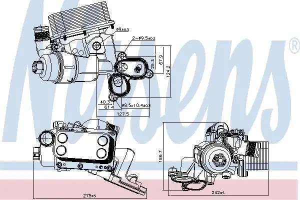 Корпус масляного фільтра Trafic 2.0 dCi 06- (з охолоджувачем) NISSENS 90924 (фото 1)