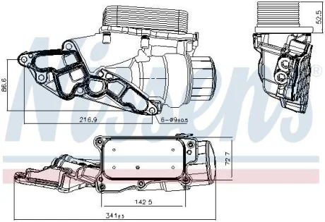 Радіатор масла SPRINTER/VIANO (W639)/VITO 3.5 06- (з корпусом) NISSENS 90933