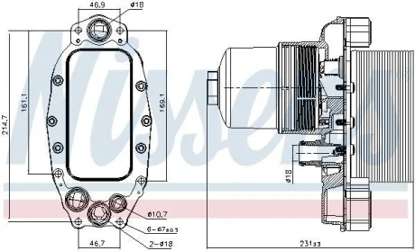 Радіатор масла CITROËN C5 III/C6/PEUGEOT 407 3.0 HDi 09- NISSENS 90948