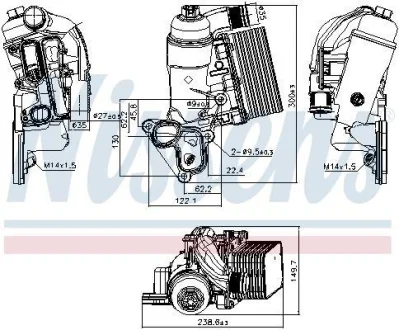 Корпус масляного фільтра Master/Movano 2.3dCi/Trafic 2.0dCi 06- (з охолоджувачем) NISSENS 90953