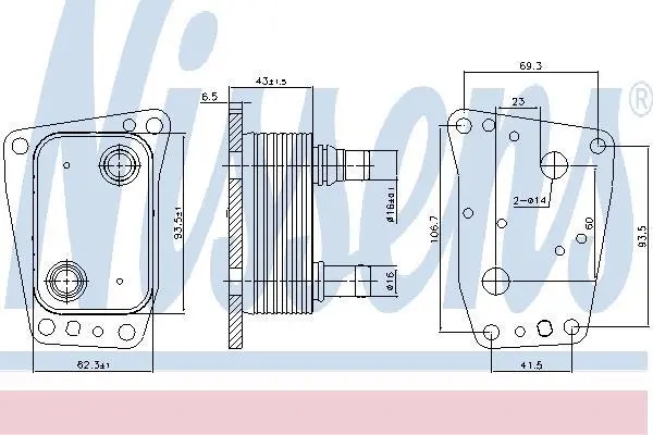 Радіатор масла Jumpy/Jumper 16- /3008/508 09- 2.0 HDi/BlueHDi (AHR/AHX) NISSENS 90967 (фото 1)