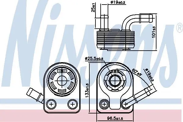 Радіатор масла TOURNEO CONNECT/TRANSIT CONNECT 1.6 EcoBoost 13- NISSENS 90972 (фото 1)