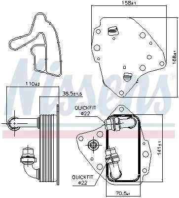 Радіатор масла Doblo/Combo 1.6 CDTi/MJT 10- NISSENS 90996 (фото 1)