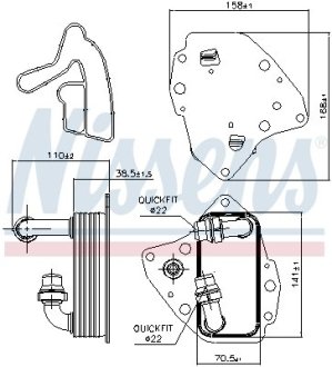 Радиатор масляный First Fit NISSENS 90996