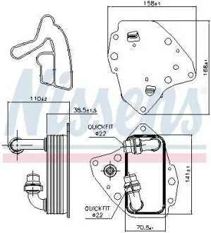 Радіатор масла Doblo/Combo 1.6 CDTi/MJT 10- NISSENS 90996