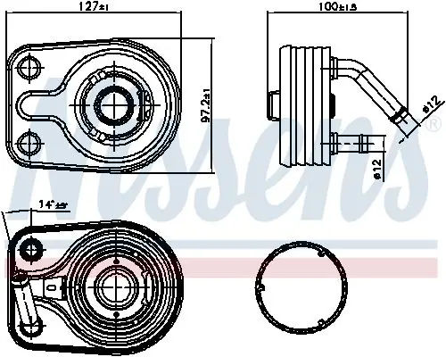 Радіатор масла i30/Tucson/Elantra VI 1.6 T-GDI 15- NISSENS 91163 (фото 1)