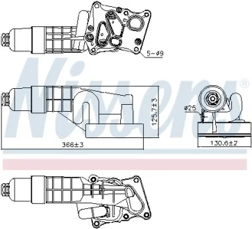 Радіатор масла MB C-Class (W204)/E-Class (W212) 1.8 07-15 (з корпусом фільтра) NISSENS 91197
