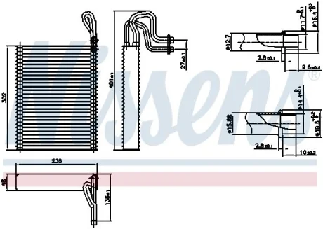 Випаровувач кондиціонера BMW X5 (E70/F15)/X6 (E71/F16) 3.0 06-19 NISSENS 92351