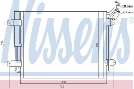 Фото конденсатор без хладогену NISSENS 940138 Конденсатор без хладогену NISSENS 940138