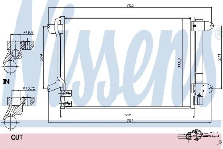 Радіатор кондиціонера BEETLE/JETTA 1.2-2.0 10-19 NISSENS 940238