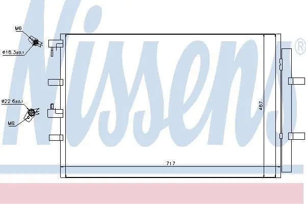 Радіатор кондиціонера TRANSIT 2.0-2.2 EcoBlue/TDCi 13- NISSENS 940330 (фото 1)