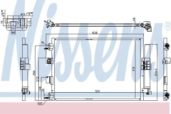Радіатор кондиціонера C-MAX/FOCUS/TRANSIT 1.0-1.6 12- NISSENS 940463 (фото 1)