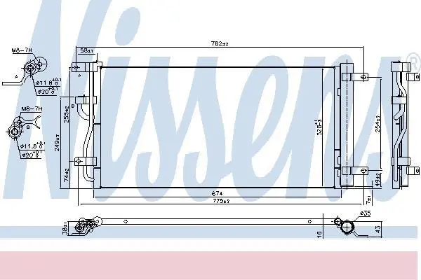 Радіатор кондиціонера (з осушувачем) Captiva/Antara A 2.0/2.2 CDTi 11- NISSENS 940569 (фото 1)