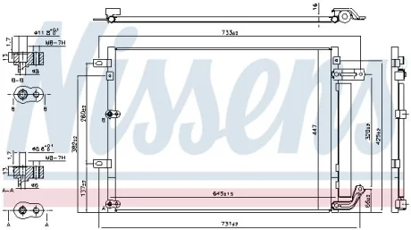 Радіатор кондиціонера Jeep Cherokee 2.0-3.2 CRD/i 13- NISSENS 940675