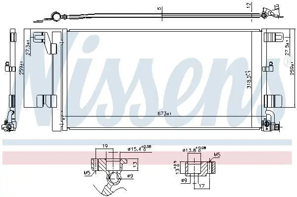 Радіатор кондиціонера AUDI A4/A5/A6 1.4-3.0 15- NISSENS 940752 (фото 1)