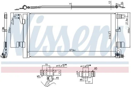 Радіатор кондиціонера AUDI A4/A5/A6 1.4-3.0 15- NISSENS 940752