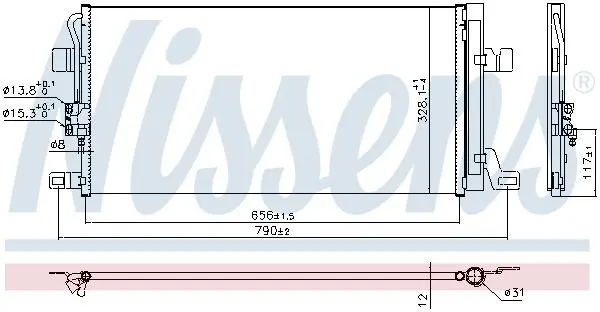 Радіатор кондиціонера AUDI Q5 2.0-3.0 16- NISSENS 940827 (фото 1)