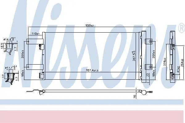 Радіатор кондиціонера First Fit NISSENS 941073 (фото 1)