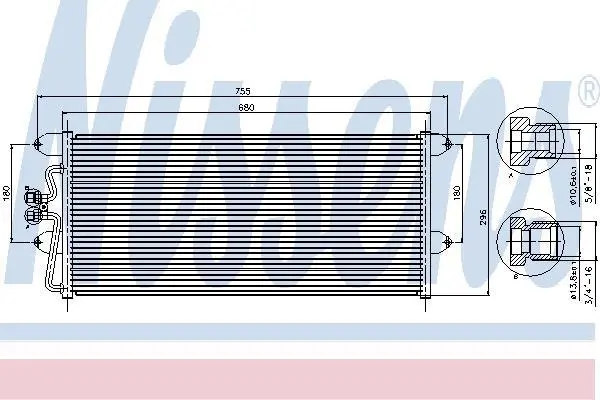 Радіатор кондиціонера VW T3/T4 1.6-2.8 79-03 NISSENS 94307 (фото 1)