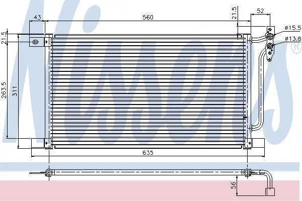Радіатор кондиціонера BMW X3 (E83) 2.0-3.0 04-11 NISSENS 94527 (фото 1)