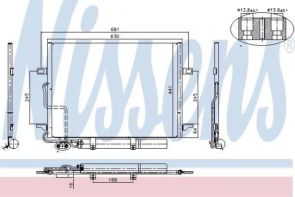 Радіатор кондиціонера MB E-class (W211) 1.8-5.5 02-08 NISSENS 94614 (фото 1)
