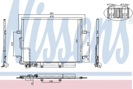 Радіатор кондиціонера MB E-class (W211) 1.8-5.5 02-08 NISSENS 94614