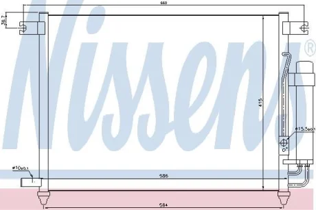 Радіатор кондиціонера AVEO/KALOS 1.4 i 16V 02- NISSENS 94641