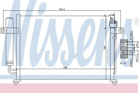 Радіатор кондиціонера HYUNDAI GETZ (TB) (02-) 1.3-1.6 AT NISSENS 94646