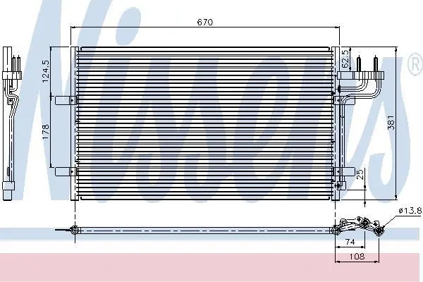 Конденсатор кондиціонера FOCUS C-MAX/FOCUS II 1.6i/1.4 i 16V 03- NISSENS 94663 (фото 1)