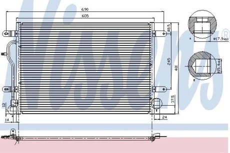 Радіатор кондиціонера A4/A6 Allroad 1.6-4.2 00-05 NISSENS 94665