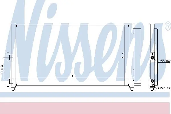 Радіатор кондиціонера Doblo 1.3/1.9 JTD/D Multijet 03- NISSENS 94727 (фото 1)