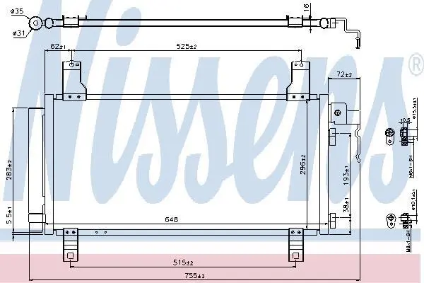 Радіатор кондиціонера MZ 6(02-)1.8 i 16V(+) NISSENS 94792 (фото 1)
