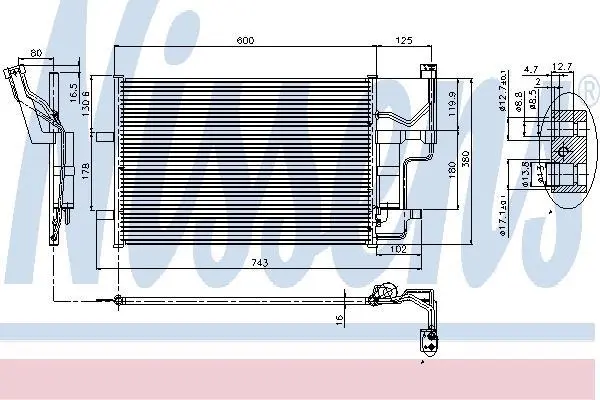 Радіатор кондиціонера MAZDA 3(BK)/5(CR) 1.8 i 16V 03- NISSENS 94902 (фото 1)