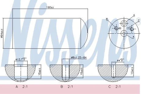 Осушувач кондиціонера BMW 3 (E46)/5 (E39)/7 (E38)/X3 (E83)/Z4 (85) 1.6-5.4 i/d 94-11 NISSENS 95172