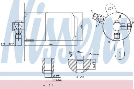 Осушувач кондиціонера MB W210/S210 95-03 (140x74) NISSENS 95184