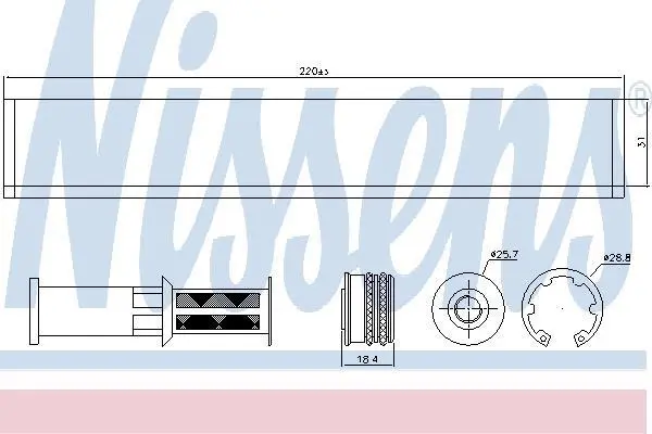 Осушувач кондиціонера OCTAVIA III/PASSAT 1.4-2.0 12- NISSENS 95598 (фото 1)