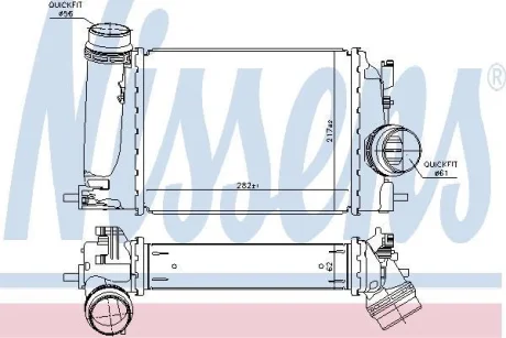 Радіатор інтеркулера QASHQAI II/X-TRAIL III/MEGANE IV/SCÉNIC IV (J9_) 1.5-1.6 13- NISSENS 961120