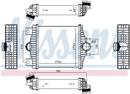 Фото радіатор інтеркулера RANGE ROVER 3.0-4.4 12-22 NISSENS 961427 Радіатор інтеркулера RANGE ROVER 3.0-4.4 12-22 NISSENS 961427