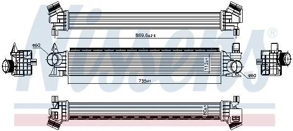 Радіатор інтеркулера JUMPER II/BOXER/DUCATO 2.0-3.0 BlueHDi/D 06- NISSENS 961479 (фото 1)
