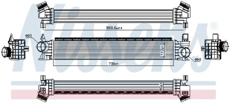 Радіатор інтеркулера JUMPER II/BOXER/DUCATO 2.0-3.0 BlueHDi/D 06- NISSENS 961479