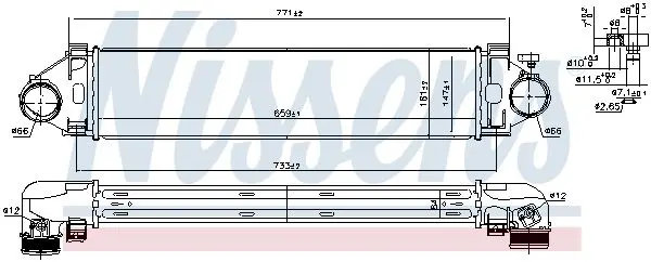 Радіатор інтеркулера VOLVO XC60 I 2.0-3.0 08-17 NISSENS 961501 (фото 1)