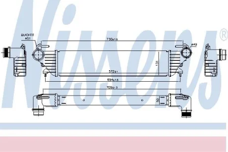 Радіатор інтеркулера FIAT 500L/TIPO 1.3-1.6 12- NISSENS 96272