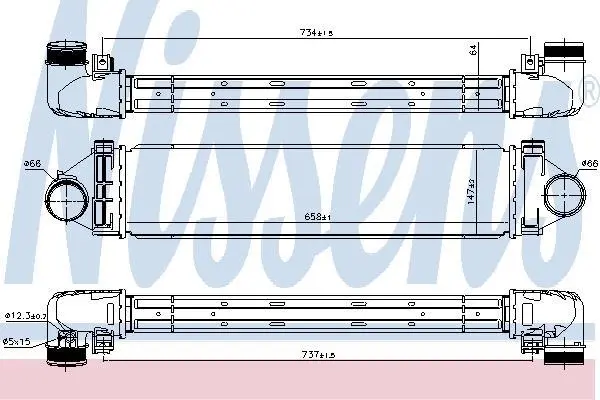Радіатор інтеркулера GALAXY II (WA6)/MONDEO IV/S-MAX (WA6) 2.0 10-15 NISSENS 96349 (фото 1)