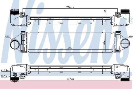 Радіатор інтеркулера GALAXY II (WA6)/MONDEO IV/S-MAX (WA6) 2.0 10-15 NISSENS 96349