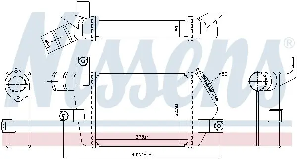 Радіатор інтеркулера L200/PAJERO SPORT II 2.5 DI-D 05- NISSENS 96373 (фото 1)