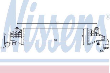 Радіатор інтеркулера MAZDA 3 1.6 DI/MZ-CD/MZR-CD 04-09 NISSENS 96532